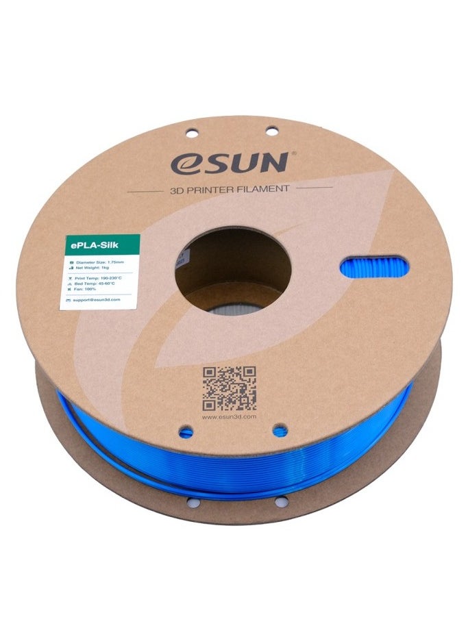 eSUN eSUN Silk PLA 3D Printer Filament, Dimensional Accuracy +/- 0.05 mm, 1 kg Spool, 1.75 mm, Blue  - Image 2
