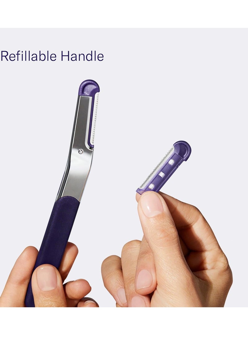 Flamingo Dermaplane Razor Kit, Facial Hair Remover for Women, Includes 1 Dermaplane Handle with Blade Cover and 4 Reflillable Razors - Image 2