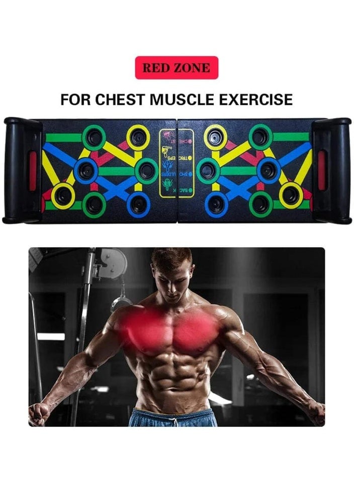 قابل للطي دفع فوق رف المجلس مع مقبض لتدريب العضلات, أشكال فعالة, مدرب ذراع, متعددة الوظائف مجلس العضلات, دفع فوق المقبضات, دفع فوق المجلس - Image 2