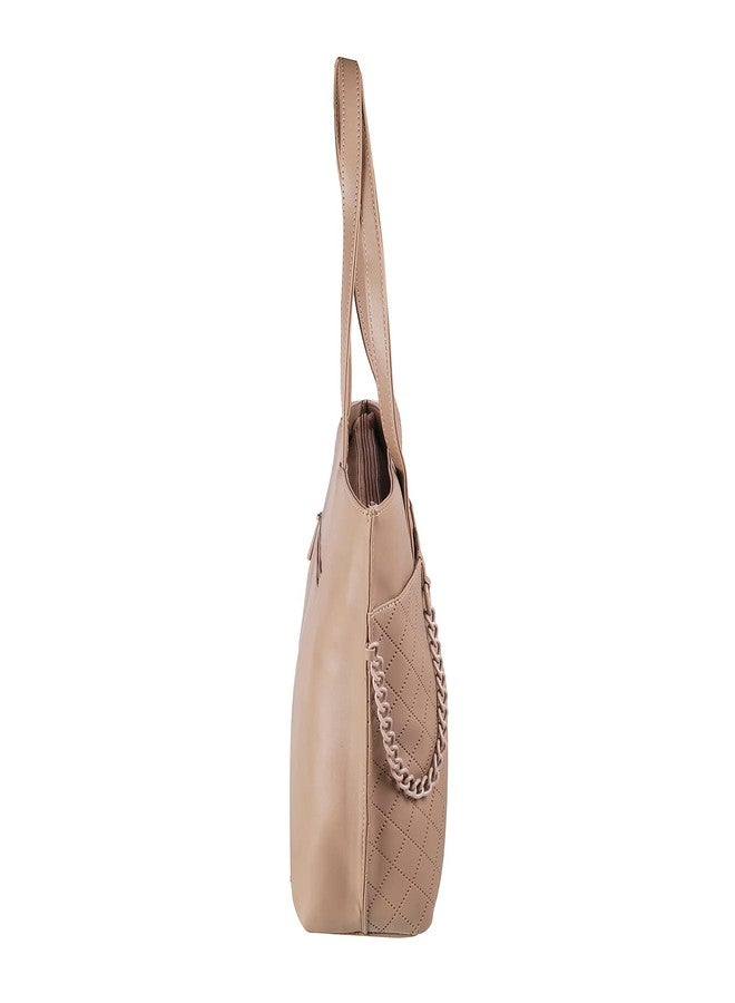 Metro Womens Synthetic Beige Shoulder Bag (One Size) - Image 5