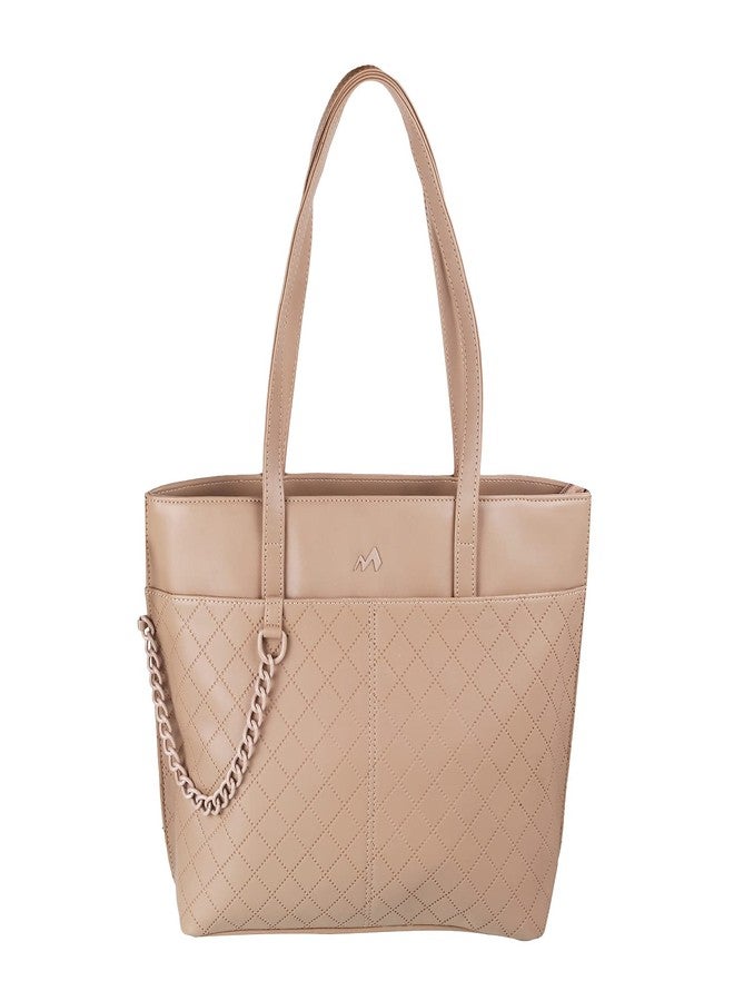 Metro Womens Synthetic Beige Shoulder Bag (One Size) - Image 2
