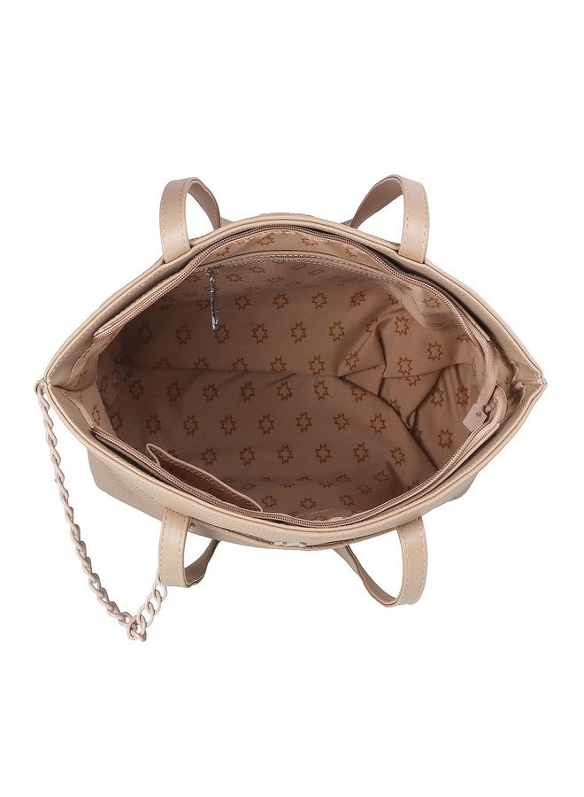 Metro Womens Synthetic Beige Shoulder Bag (One Size) - Image 3