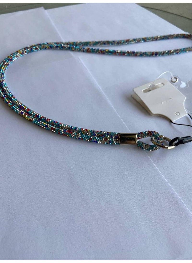 Phone Crossbody Lanyard, Crystal Phone Lanyard with Full Rhinestone Bling Glitter, Bling Phone Strap for Most Phone, iPad, Handbag,Wallet, Phone Neck Holder for Women ( Multi Color ) - Image 2