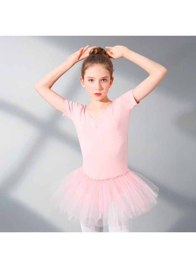 Smart Friends Zhi You Ban Children's Performance Costume Girls Dance Dress Puff Skirt Princess Ballet Skirt Pink Short Sleeve Chiffon Dress Z7704 Pink 140cm - Image 3