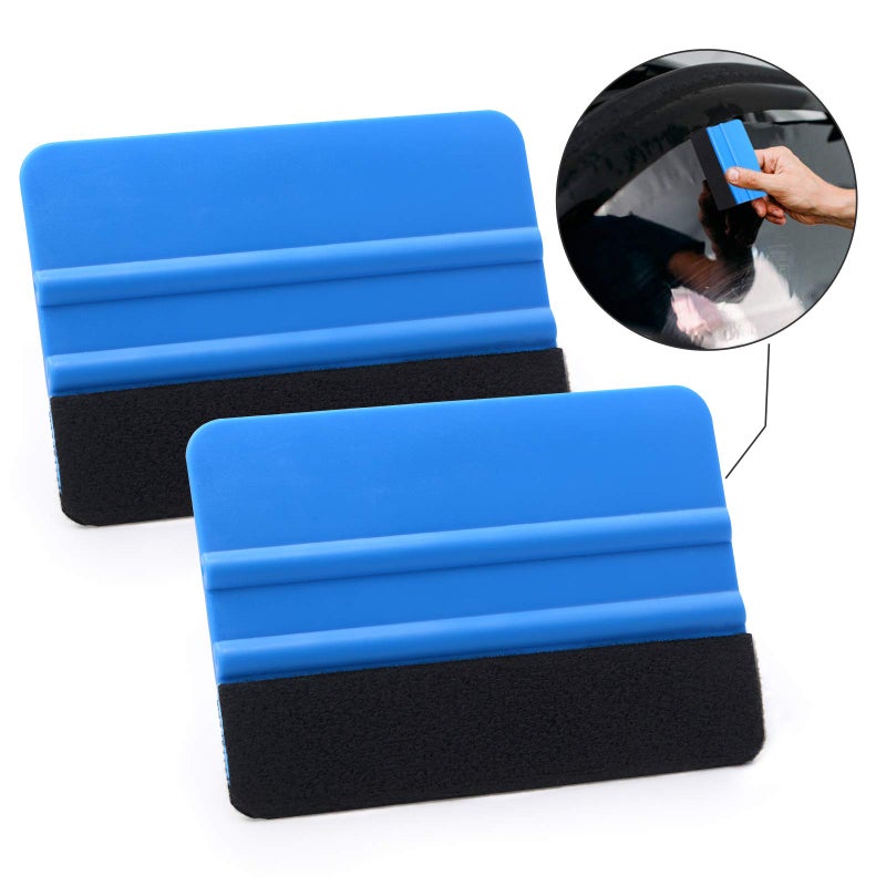 FOSHIO Window Tint Vinyl Wrap Tool Kit with 5M Knife Tape, Felt Squeegee, Micro Squeegee, Wrap Magnets Holders, Gloves, Safety Cutter, Utility Knife, Plastic Razor Blades Vinyl Application - Image 3