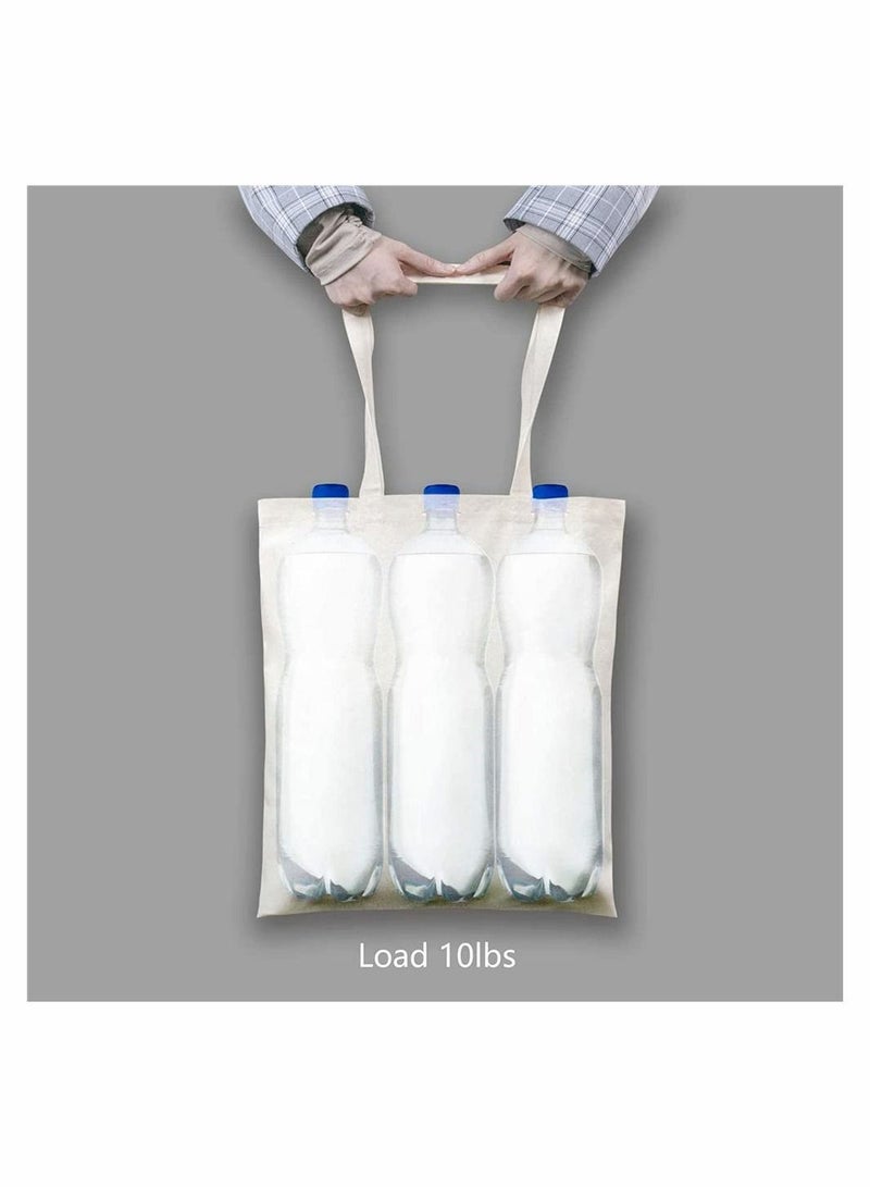 Y&D 5 Pack Economical Cotton Tote Bag, Lightweight Medium Reusable Grocery Shopping Cloth Bags Suitable for DIY Advertising Promotion Gift Giveaway Activity (Beige)  - Image 5