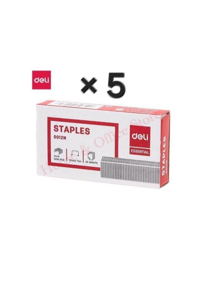 Deli Staples 24/6 – Pack of 5 Boxes