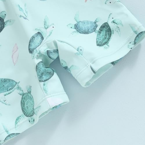 Socutebabe Toddler Infant Baby Boys Girl Swimsuit Kids Rash Guard One Piece Newborn Zipper Bathing Suit Swimwear with Hat (ww-Green,2-3T) - Image 5