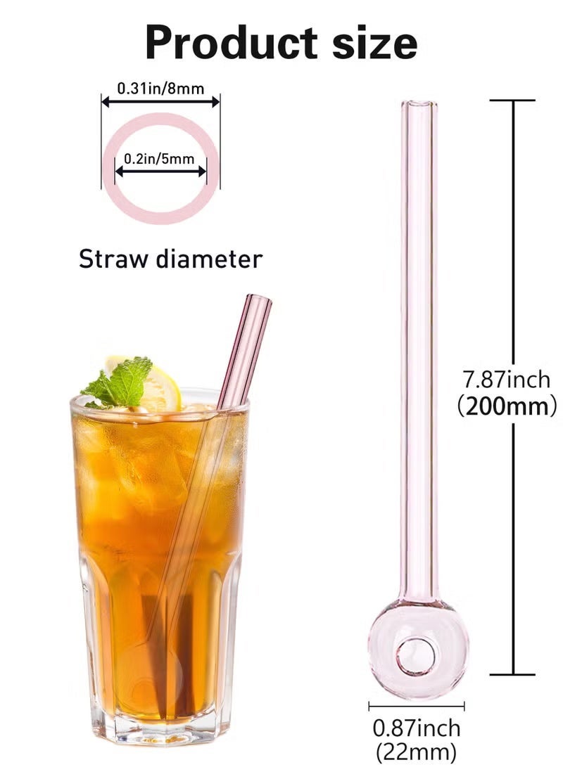 4 pcs Breakproof Glass Straws - Durable Reusable Glass Drinking Straws  for Drinks Juice Herbs Smoothies，Eco-friendly Design - Image 2