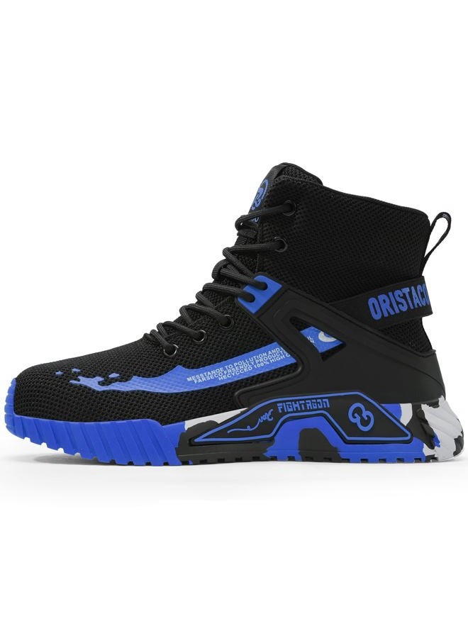 ORISTACO Work Safety Crew Boots Lightweight Breathable Industry Construction Steel Toe Sneakers, 0297 Blue 49 - Image 4