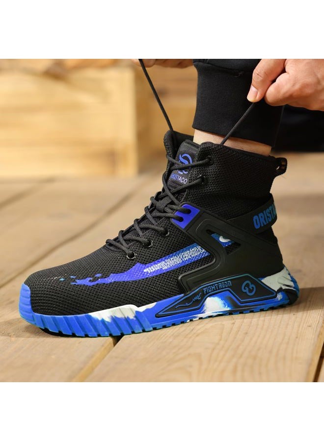 ORISTACO Work Safety Crew Boots Lightweight Breathable Industry Construction Steel Toe Sneakers, 0297 Blue 49 - Image 2