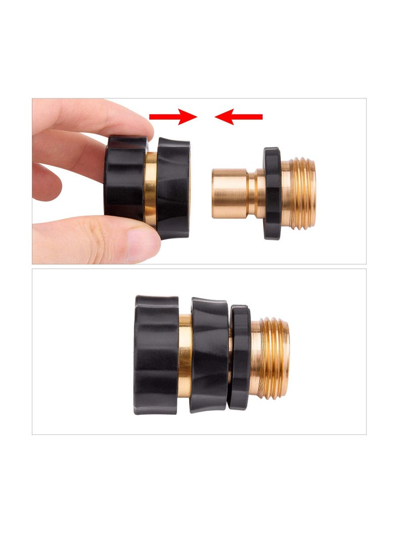 KASTWAVE - Garden Hose Quick Connect, MAKINGTEC 3/4 Inch Quick Disconnect Water Hose Fittings Connector Garden Hose Quick Connector Water Hose Fitting Male and Female Quick Release Hose Attachment (5 Set 10PCS) - Image 1