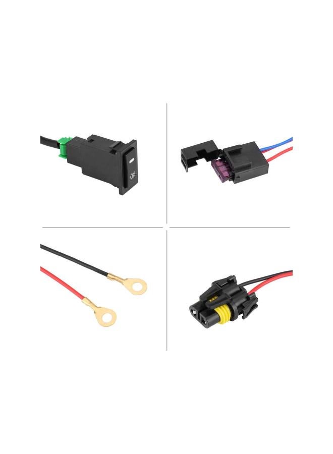 Loquat LED Light Wiring Kit,12V Universal Car LED Fog Light On/Off Switch Wiring Harness Fuse Relay Kit - Image 1