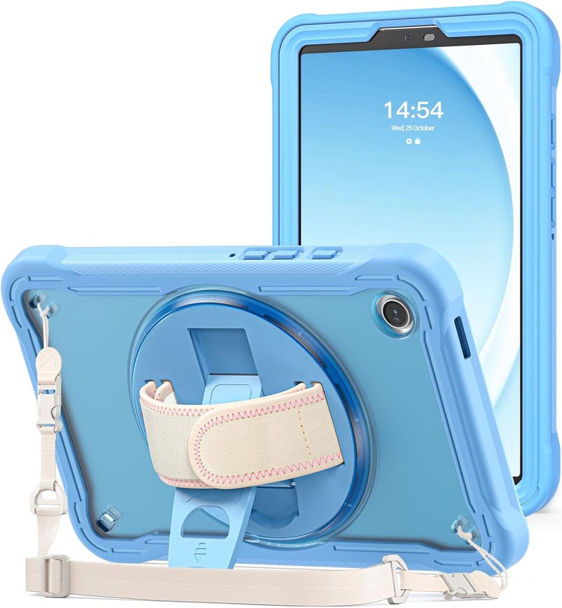 Procases Compatible For Galaxy Tab A9 8.7 Inch 2023 Case, Heavy Duty Shockproof Rugged Case 360 Degree Rotatable Kickstand Protective Cover For 8.7" Tab A9 Tablet Sm-X110/X115/X117 -Blue - Image 1