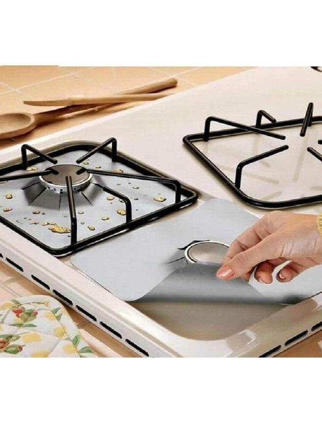 HOMESTAR Pack of 8 Gas Stove Burner Covers Non-Stick Gas Range Protectors Reusable Aluminium Foil Cover Liner Mat Pad - Dishwasher Safe  - Image 5
