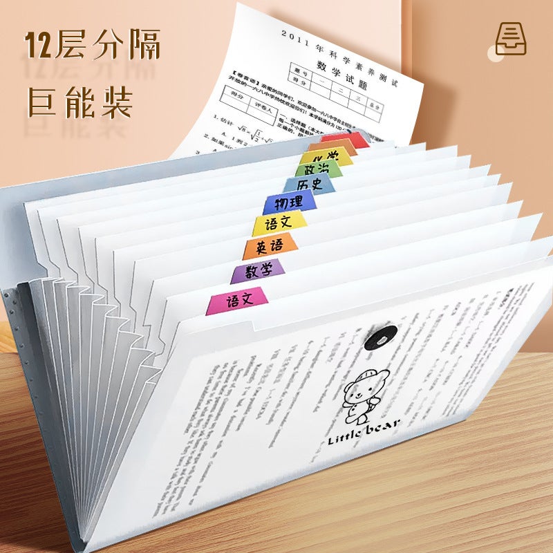 A4 Folder Multi-Layer Students Organize Artifact With Insert Test Paper - Image 2