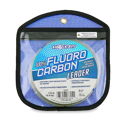 HI-SEAS 100% Fluorocarbon Fishing Leader, 175 lb, Clear, 25 yd - Image 2