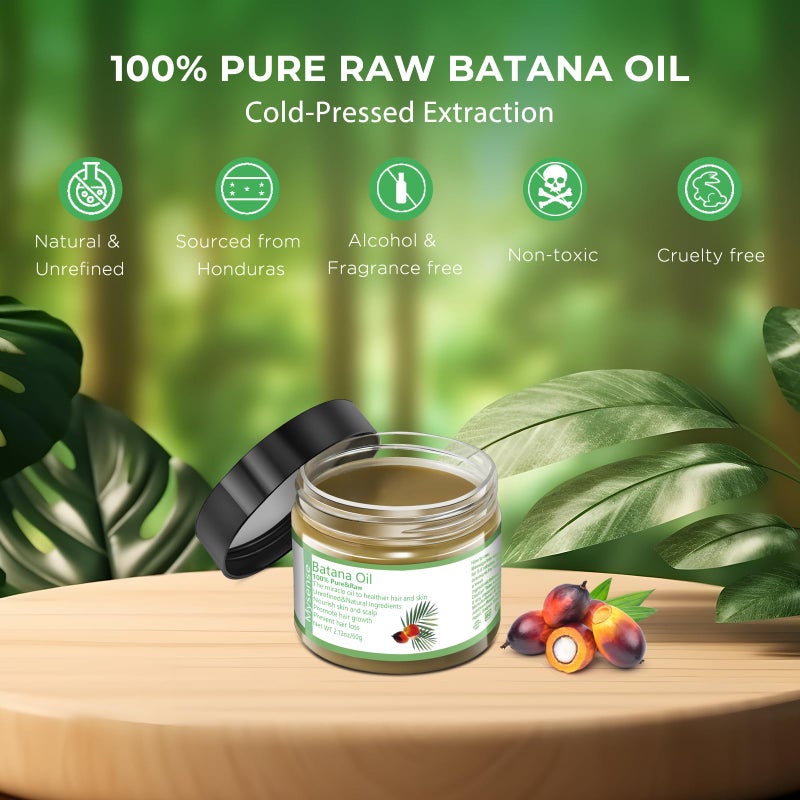 Mysense Raw Batana Oil for Hair Growth, 100% Natural Pure and Unrefined Dr. Sebi Oil, Scalp Care for Women & Men, Prevent Loss, Promote Thickness, 60 g - Image 2