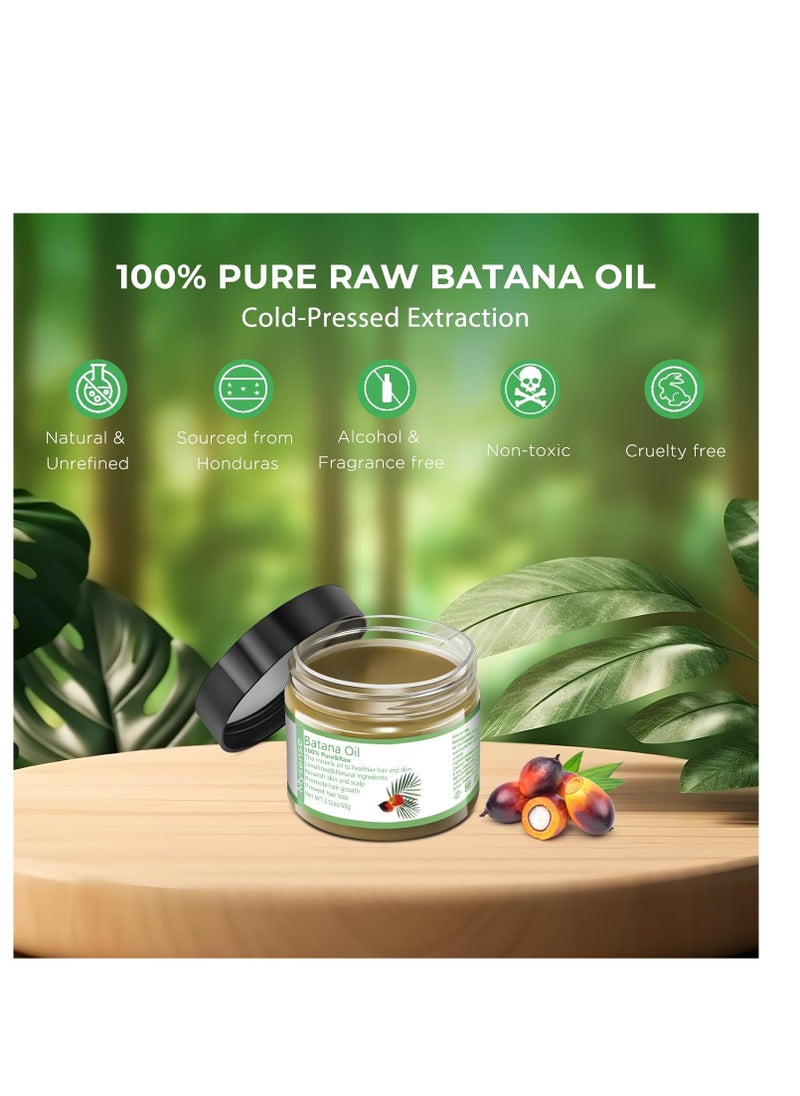 Mysense - Mysense Raw Batana Oil for Hair Growth, 100% Natural Pure and Unrefined Dr. Sebi Hair Oil, Scalp and Hair Care for Women & Men, Prevent Hair Loss, Promote Hair Thickness, 60 g - Image 1