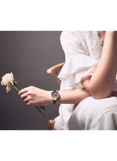 NAVIFORCE Elegant Women's Quartz Watch Stylish Round Dial with Floral Embossed Design Sub-Dial Display Leather Strap Fashionable Timepiece for Everyday Wear and Special Occasions  - Image 3