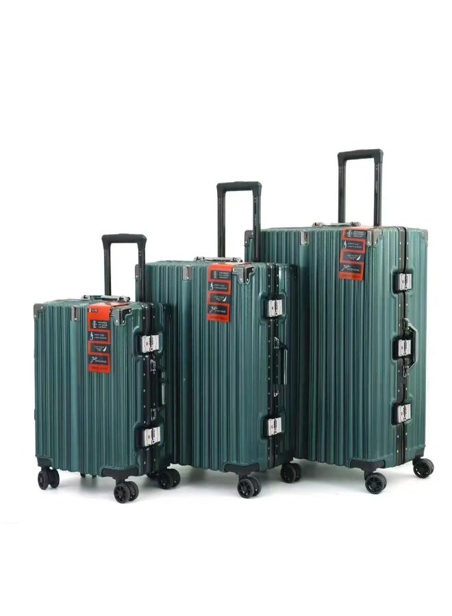 فاخرة الكمبيوتر السفر عربة حقيبة حقيبة خمر مع صمت عالمية عجلة TSA قفل مزيج قفل 3pcs لكل مجموعة 20 + 24 + 28in