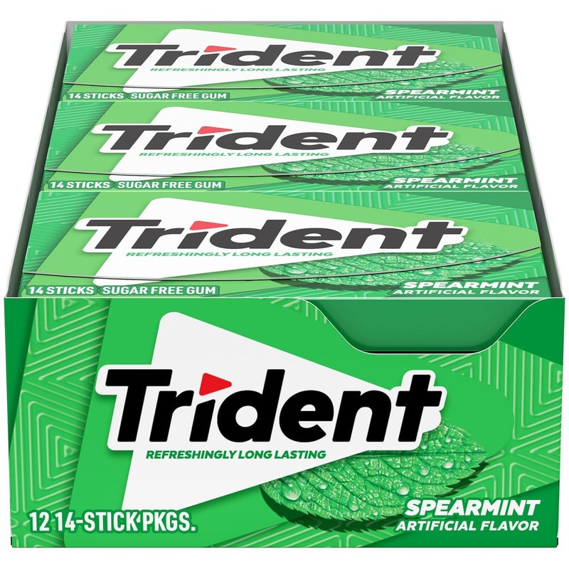 Trident ترايدنت علكة النعناع الخالية من السكر 12 عبوة من 14 قطعة 168 قطعة إجمالية - Image 3
