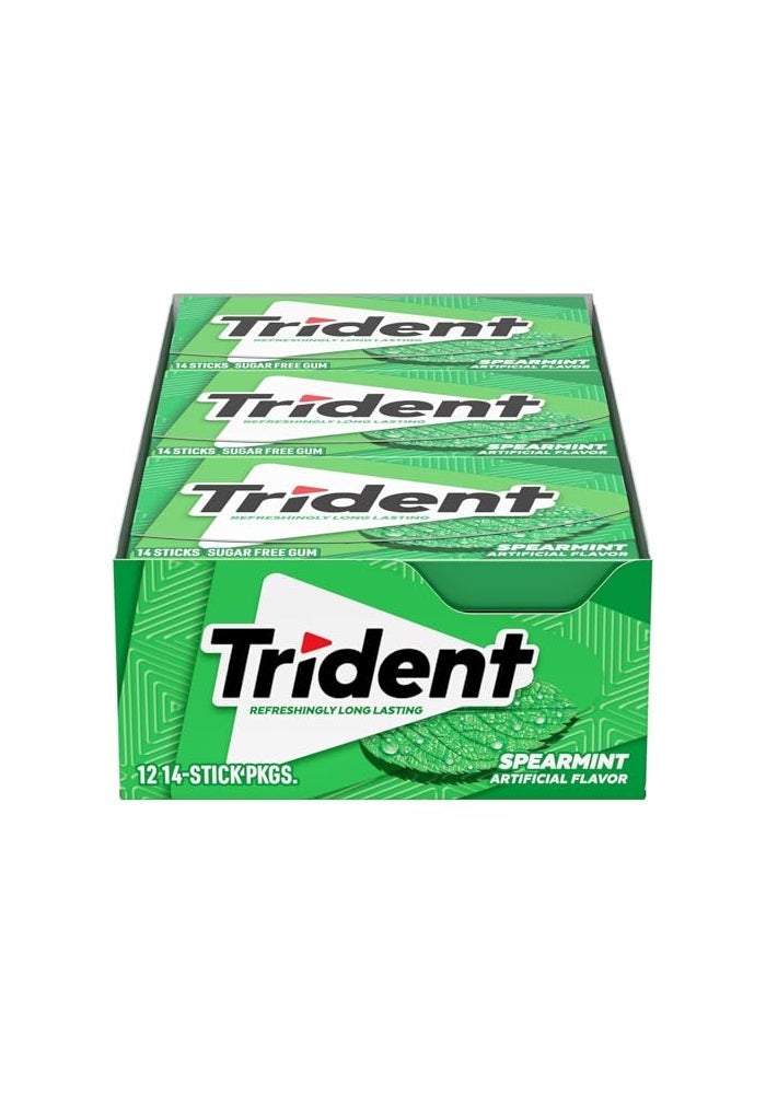 Trident ترايدنت علكة النعناع الخالية من السكر 12 عبوة من 14 قطعة 168 قطعة إجمالية - Image 1