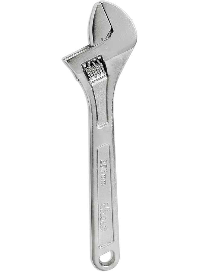 VTOOLS 10 Inch Cabon Steel Adjustable Wrench Extra Wide Jaw Opening Heat Treated Chrome Plated Drop Forged Vt2175 - Image 1