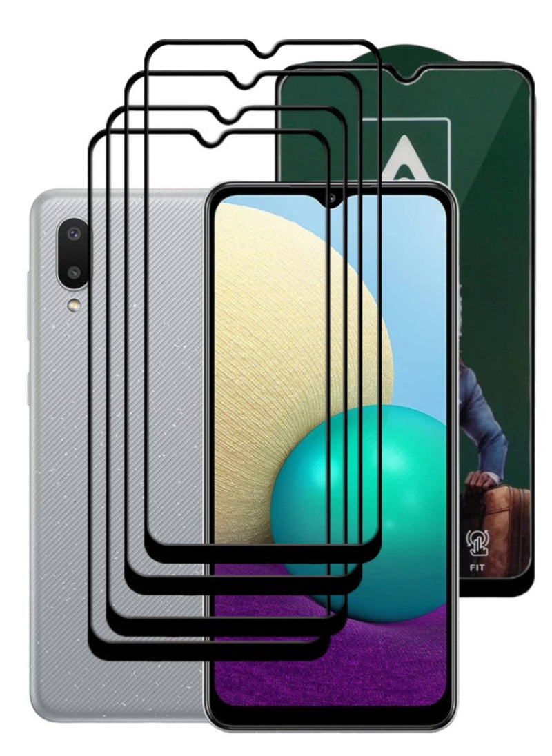 ACLIX 4 Pieces Antistatic ESD Dustproof Premium Quality High Definition Tempered Glass Screen Protector Designed For Samsung Galaxy A02 - Image 1