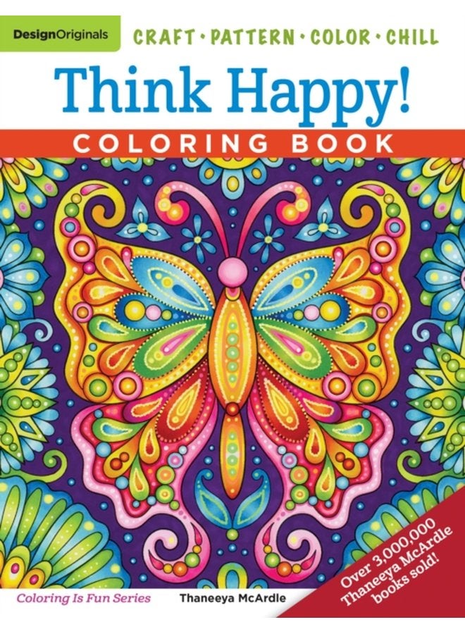 Think Happy Coloring Book Craft Pattern Color Chill - Paperback