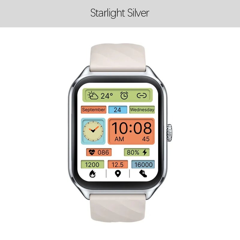Zeblaze GTS 4 Smart Watch 1.94" HD Amoled Display Voice Calling 100+ Sports Modes Heart Rate SpO2 Fitness Tracking Smartwatch, Starlight Silver - Image 1