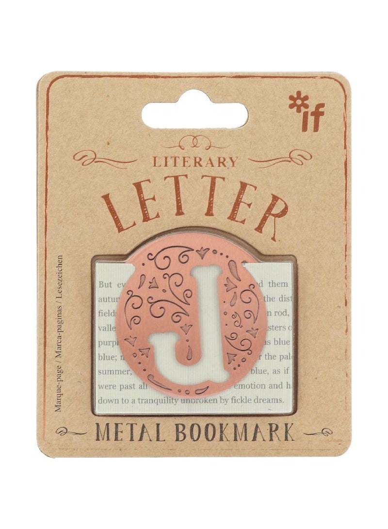 أي إف مشبك إشارة مرجعية للرسائل الأدبية حرف مزخرف محفور عليه حرف "J"