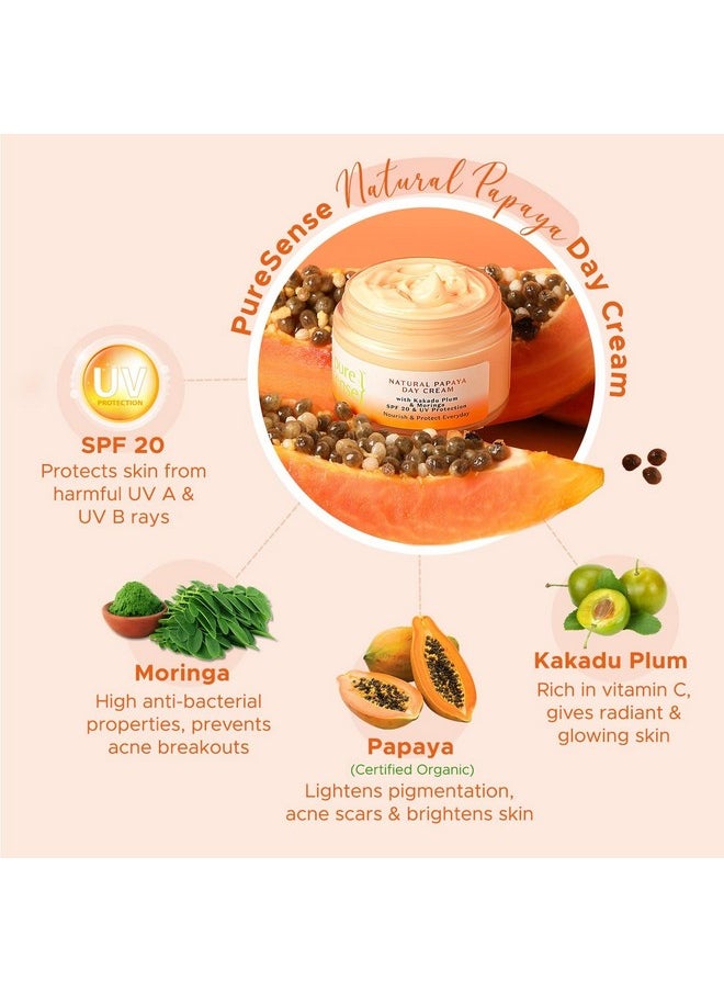 PureSense - Natural Papaya Day Cream With Kakadu Plum & Moringa Face Moisturizer With Spf 20 For Sun Protection & Deep Nourishment - Makers Of Parachute Advansed | 60 Ml - Image 1
