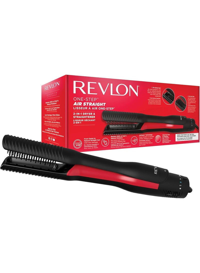 Revlon مجفف الشعر الهوائي ريفلون RVDR5330ARB بخطوة واحدة، 2 في 1 من الشعر الرطب إلى الشعر المستقيم الطبيعي في خطوة واحدة، مع الاحتفاظ بالرطوبة 100% - أسود - Image 1