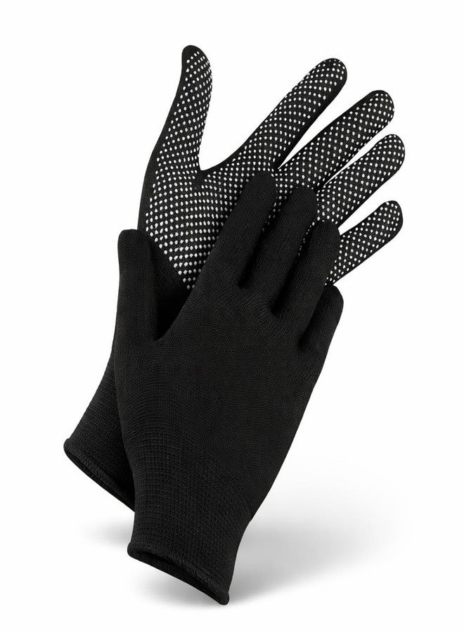 Heiter PVC Dotted Cricket Batting Grip Gloves - Anti-Slip Nylon Training Gloves for Strong Bat Control & Comfort (Free Size, Black, 1 Pair) - Image 1