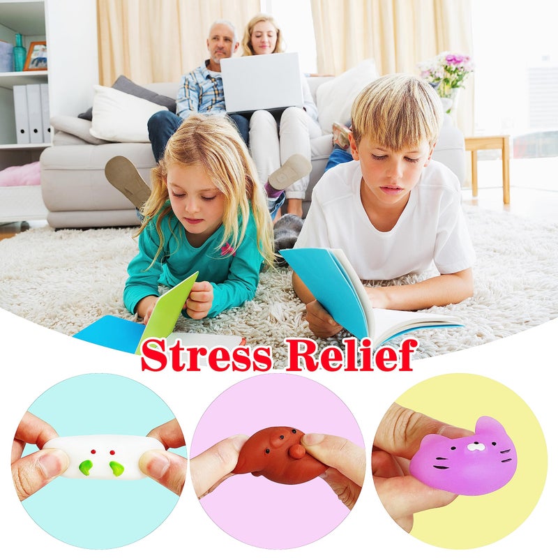 JIAHO 6 Pcs Mochi Squishy Toys for Kids Party Favors, Mini Round Animals Toys Kawaii Squishies for Classroom Prizes, Easter Basket and Goodie Bag Stuffers, Stress Balls Fidget Toys Bulk for Kids - Image 3