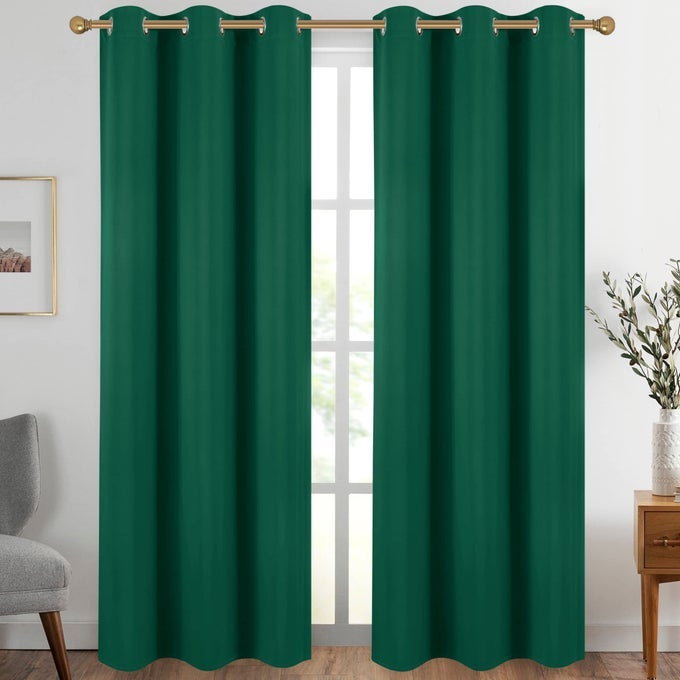 Green Grommet Blackout Curtains for Bedroom Thermal Insulated Room Darkening Curtains Drapes 42 x 84 2 Panels