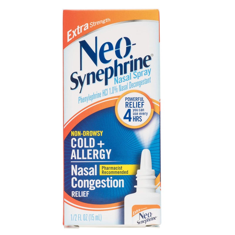 Neosynephrine Nasal Spray for Cold Sinus Relief 051 Fl Oz
