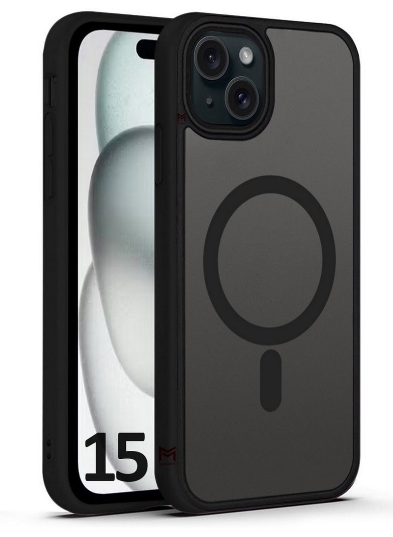 CATANES Magnetic Slim Protective Case for iPhone 15 - with Wireless Charging Support - Black - Image 1