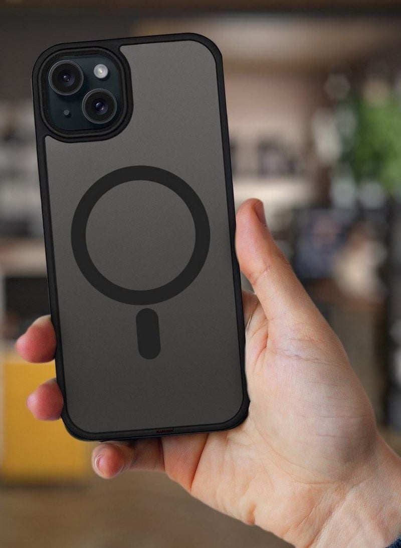 CATANES Magnetic Slim Protective Case for iPhone 15 - with Wireless Charging Support - Black - Image 4