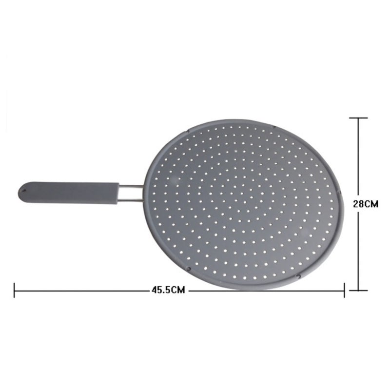 Silicone Splatter Screen: 304 Stainless Steel & Food Grade Silicone, -104℉ To 446℉ Heat Resistance, Non-stick Easy Clean - Non-slip Handle Grease Splatter Guard for Home Kitchen Cooking, Universal Pot - Image 2