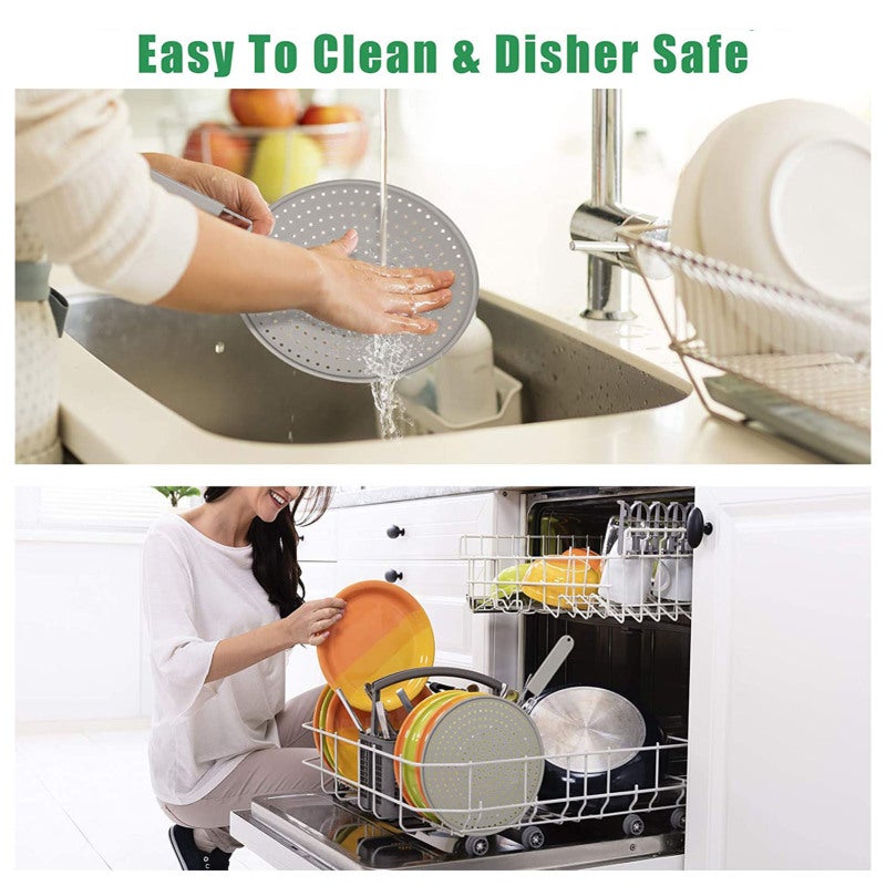 Silicone Splatter Screen: 304 Stainless Steel & Food Grade Silicone, -104℉ To 446℉ Heat Resistance, Non-stick Easy Clean - Non-slip Handle Grease Splatter Guard for Home Kitchen Cooking, Universal Pot - Image 3