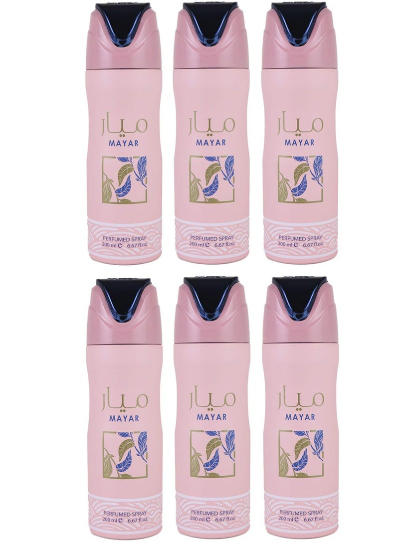 Lattafa Mayar Perfumed Deodorant For Women 200ml (Pack of 6) - Image 1