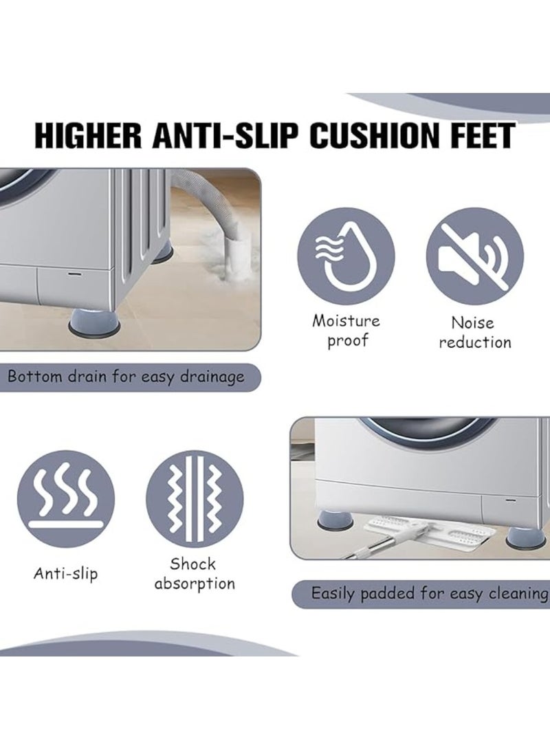 Anti-Vibration Washing Machine Pads (4 Pack) | Noise-Reducing, Anti-Slip Rubber Feet | Shock Absorber for Washer & Dryer | Anti-Walk Stabilizer for Washing Machines | Heavy-Duty Appliance Support Pads for Home & Laundry  - Image 4