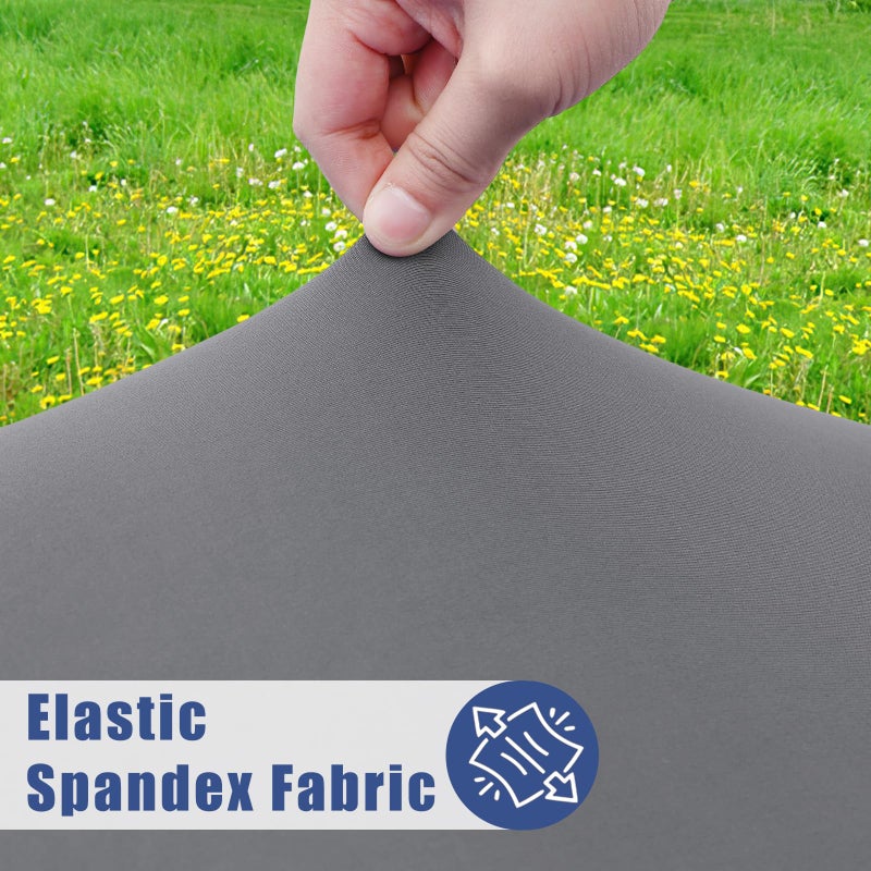Moosfor Round Spandex Tablecloth, Elastic Fitted Waterproof Tablecloths for 45"-56" Tables, Stretch Washable Picnic Table Cover for Camping, Dining, Indoor and Outdoor, Grey - Image 2