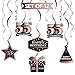 LINGTEER Happy 55th Birthday Decorations 12Pcs Birthday Black Rose Gold Swirls Streamer SetCheers to 55 Years Old Bday Party Decorations Gift Sign - Image 3