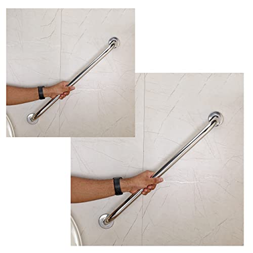FORTUNE 18 Inch Stainless Steel Wall Mounted Grab Bar, Towel Bar, Bathtub Rails, Safety Hand Support Balance Handle Bars, Bathroom Accessories for Home, Hotel- Chrome Finish (18 Inch, Pack of 2) - Image 1