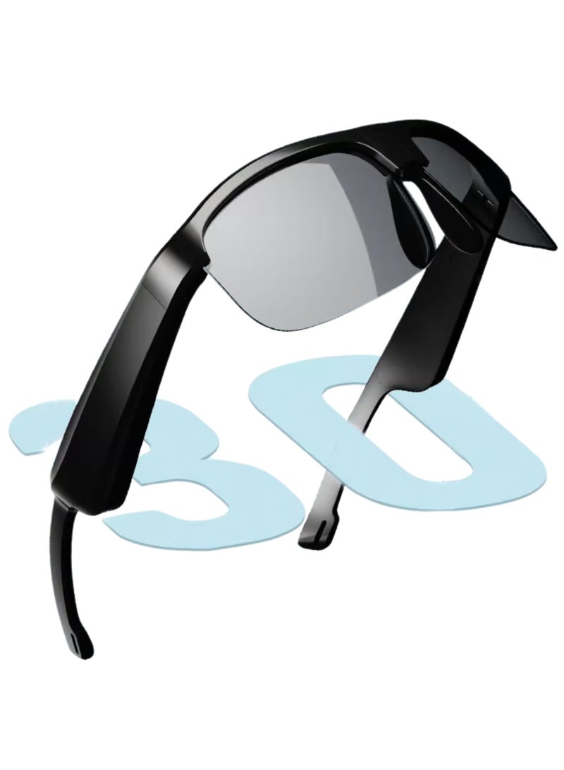 Smart Bluetooth Sunglasses Glasses6 – Wireless Audio Headset with Built-in Mic, Polarized Lenses, HD Stereo Sound – Compatible with Android & iOS – Black - Image 1
