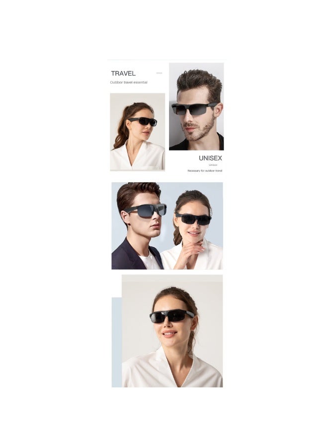 Smart Bluetooth Sunglasses Glasses6 – Wireless Audio Headset with Built-in Mic, Polarized Lenses, HD Stereo Sound – Compatible with Android & iOS – Black - Image 2