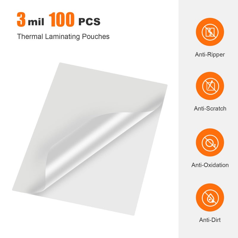 Bonsaii Laminating Sheets, 100 PCS 3mil Thermal Laminating Pouches, 9 x 11.5 inches, Letter Size, Clear and Durable, Suitable for Multiple Fields of Use-LP100 - Image 2